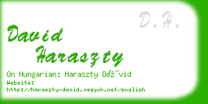 david haraszty business card